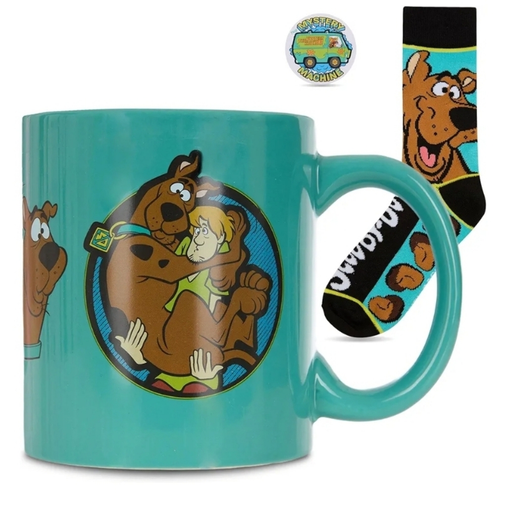 Culture Fly Scooby-Doo Sock in a Mug Sticker Gift Set NIB